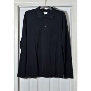 ASKET The Long Sleeve Pique Polo Black Men's Size XL Regular NWT